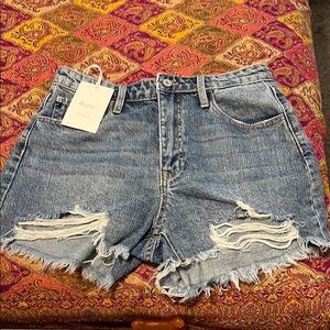 Denim Blue Distressed Women's Shorts
